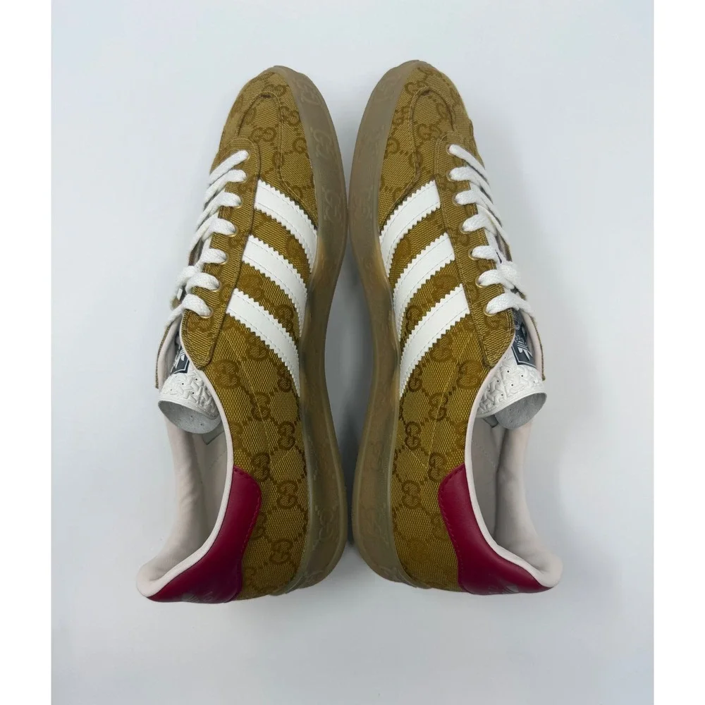 Gucci X Adidas Gazelle Sneaker GG Monogram Beige Size 10.5 US